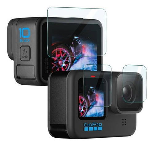 Kit X 3 Vidrio Templado Protector Para Gopro Hero 10