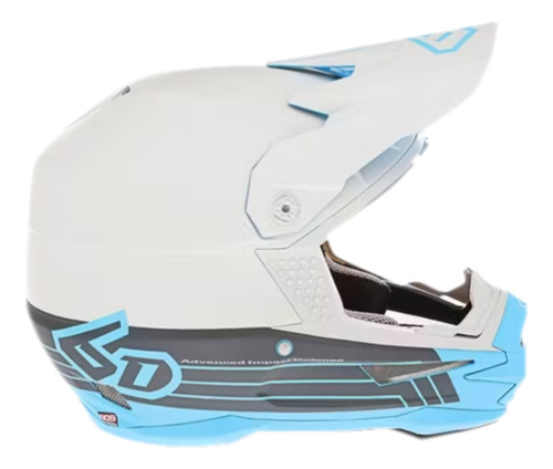 Capacete 6d  Atr1 Motocross Trilha Enduro Offroad Cinza Azul