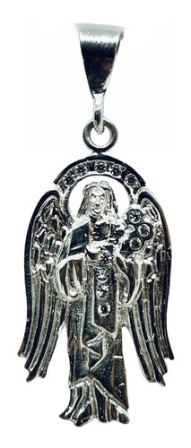 Dije De San Gabriel Arcángel Con Piedra (deperlá Plata)