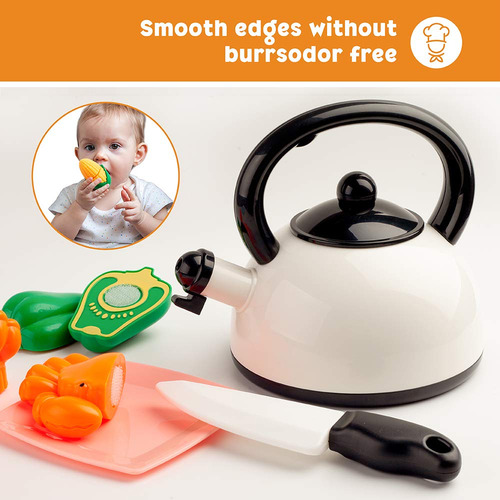 Set De Cocina Para Niños Con Ollas, Sartenes Y Utensilios Color