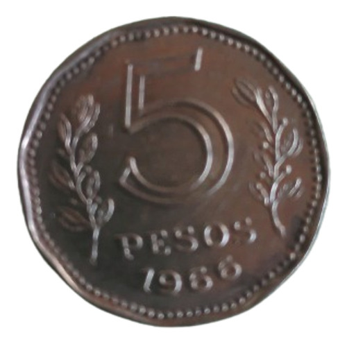 Moneda Argentina 5 Pesos 1966 Fragata Sarmiento Sku0016