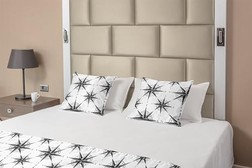 Juego De Corredor De Cama Brújula Y Fundas Almohada