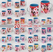 Comprar 20 Plantillas Digitales San Valentin Tazas Disney Sublimacio