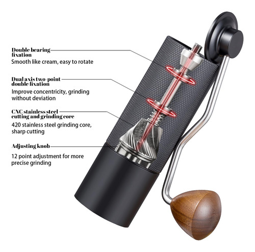 Molino De Café Manual 25 Gramos Acero Inoxidable Mango Mader