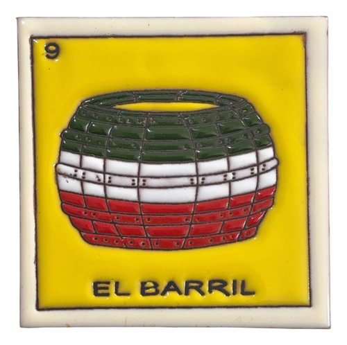 Lotería Azulejo Artesanal Tipo Talavera Relieve 10pz #alrn01 El Barril
