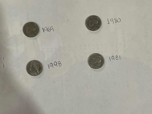 Monedas De 5 Céntimos Usa Diferentes Años