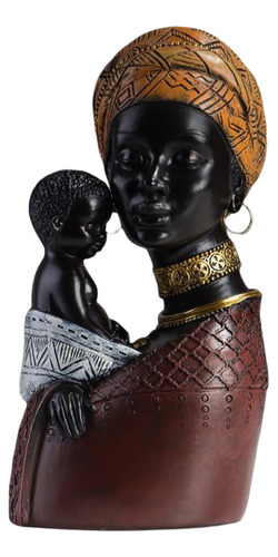 Adornos De Estatua De Mujer Negra Africana De Resina Tri [u]