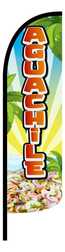 Funda Para Bandera Publicitaria Aguachile Amarilla/azul(4x1)