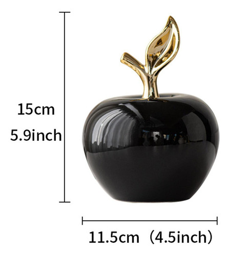 Estatua De Manzanas De Cerámica Estatuilla De Grande Negro