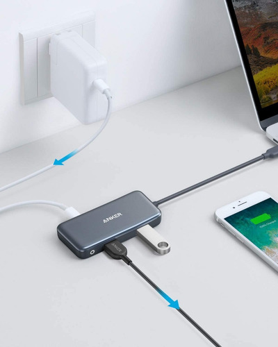 Imagen 5 de 7 de Hub Usb-c - Anker - 4 En 1 - 2 Usb-a - 1 Usb-c Pd - Hdmi