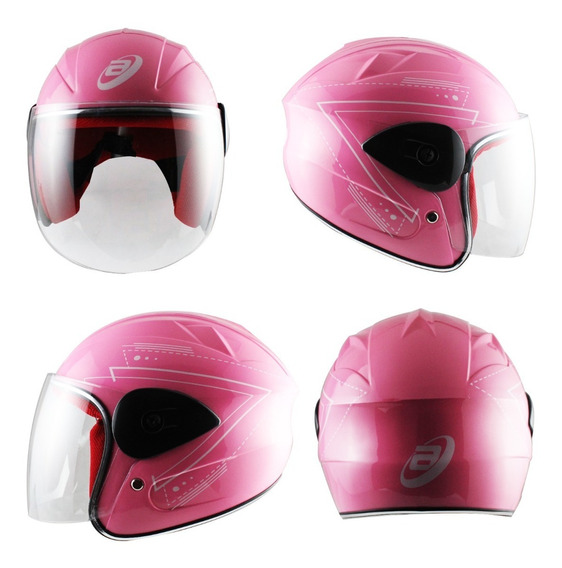 YXLM Casco de moto infantil para niños color rosa