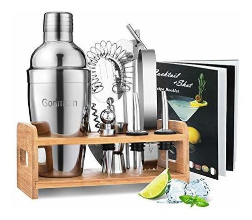 Juego De Coctelera Juego De Bartender, Godmorn 15pcs Juego D