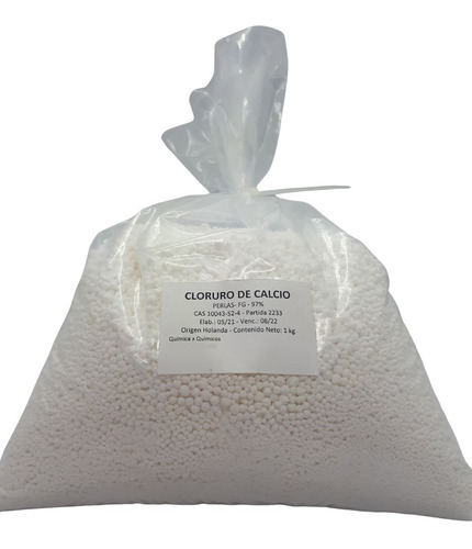 Imagen 2 de 5 de Cloruro Calcio 97% X 1 Kg Perlitas Antihumedad Qxq