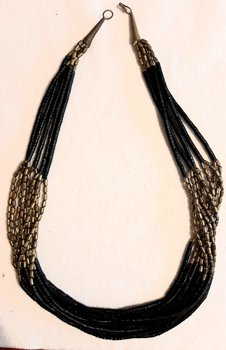 Collar Con Canutillos De Madera Y Metal