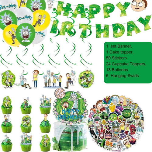 . Kit De Decoración For Fiesta De Cumpleaños De Rick Y Morty