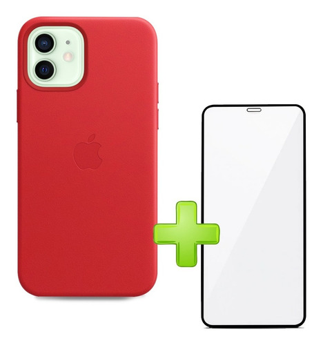 Protector Funda Case Silicona iPhone 12 + Vidrio Full - Otec