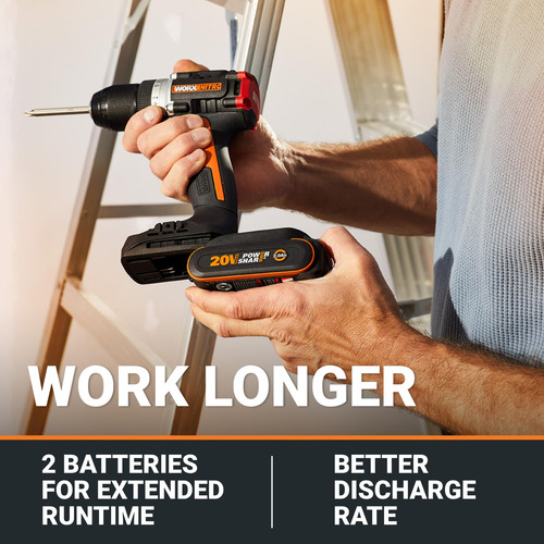 Furadeira Sem Fio Worx Nitro 20v Wx130l Com Motor Sem Escova