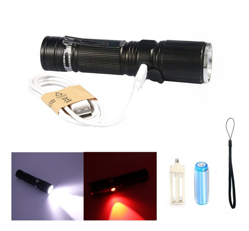 Linterna Luz Sos Emergencia Led Zoom Impermeable Recargable