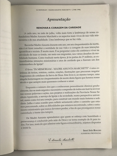 Livro In Memoriam Madre Assunta Marchetti (1948-1998) S. Assunta Marchetti - F1