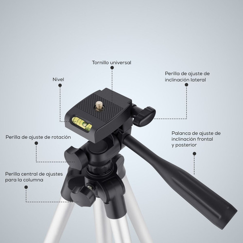 Imagen 4 de 7 de Tripié Para Smartphones Y Cámaras Digitales Steren Mov-049