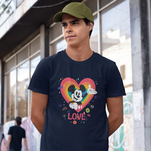 Disney Playera Mickey Mouse Corazon Pride Producto Oficial