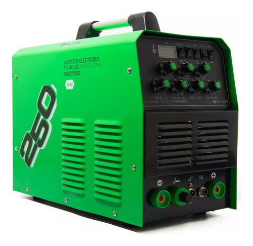 Soldadora Inverte Mma Tig Ac Dc 250a Digital Aluminio Salkor Color Verde Oscuro Frecuencia 50