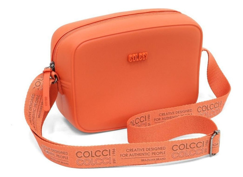 Bolsa Colcci Xangai Feminina Laranja Campanário Acambamento Dos Ferragens 10975238 Desenho Do Tecido 930483