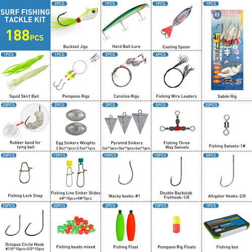 Kit De Aparejos De Pesca Thkfish Modelo Surf Agua Salada