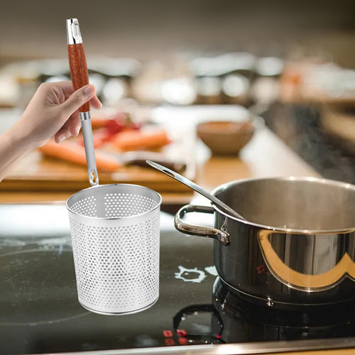 Cesta De Fritura Com Alça Anti-escaldadura De Aço Inoxidável