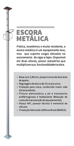 Escora Metálica Lbn 3600mm Para Laje