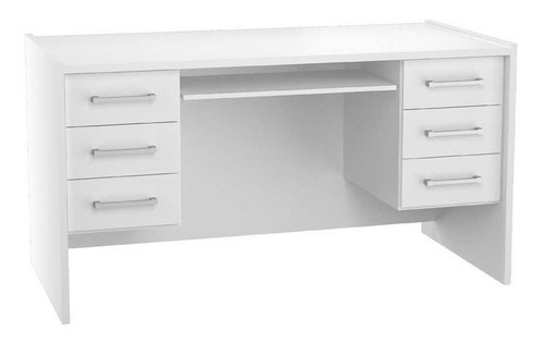 Mesa Para Computador 6 Gavetas 100% Mdf 1291 Branco