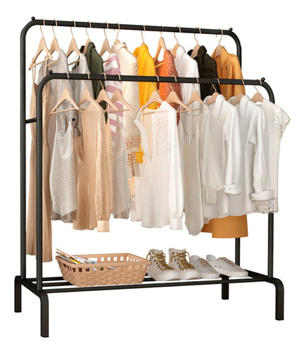 Perchero Metálico Doble Closet Exhibición Organizador Hogar