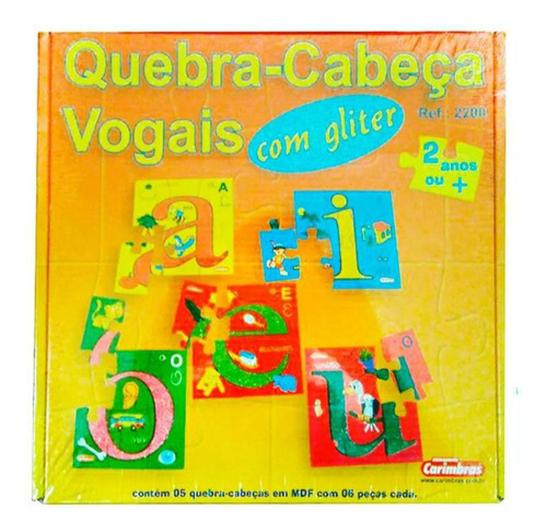 Quebra Cabeça Vogais Com Glíter - Carimbrás