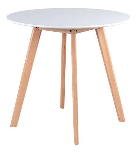 Kit - Mesa Redonda 80 Cm Branco + 3 Cadeiras Leda Cor Cinza-escuro