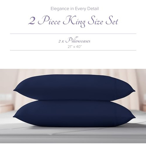 Juego De Fundas De Almohada 100% Algodón Egipcio King