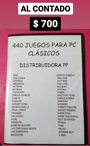 440 Juegos Clásicos De Los 80' Y 90' P/ Pc/notebook En 1 Dvd