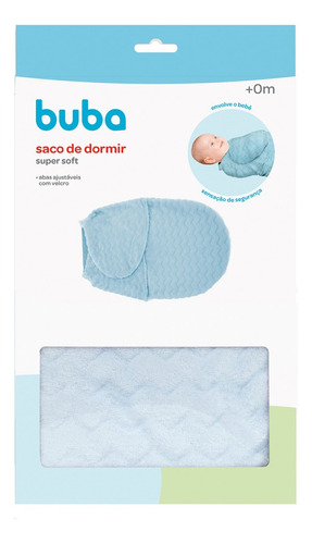 Imagem 1 de 9 de Saco De Dormir Com Velcro Baby Super Soft Azul Buba 09883