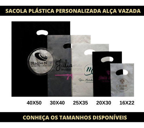 Sacola Plástica Personalizada 20x30 1000 Unid. Espes. 0,12