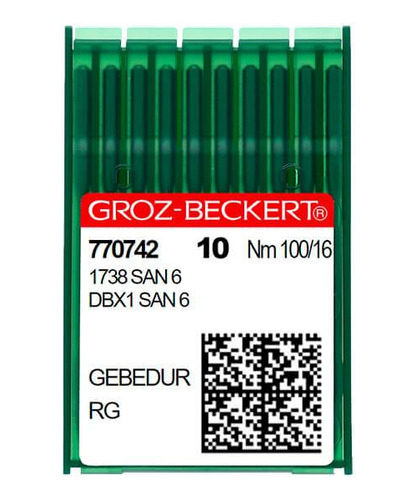 20 Agujas Groz-beckert® 1738 San 6/dbx1 San6- 100/16, Rg