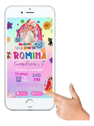 Invitación Karol G Digital Interactiva Rosa (Usado)