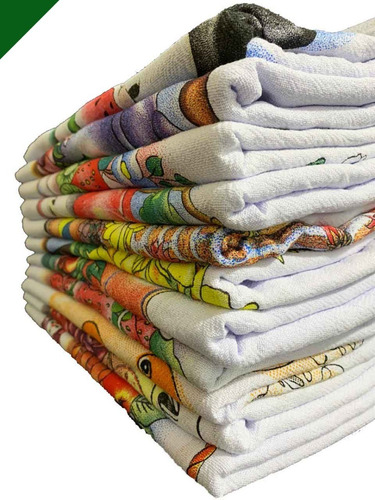 Pano Prato Pé De Galinha Tati Bainha Estampado Atacado 40un