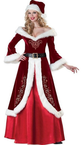 B Disfraz De Fiesta Navidad Para Mujer Señora Santa Claus