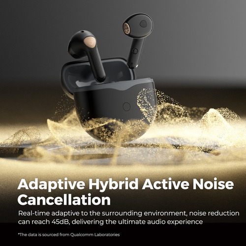 Audífonos Inalámbricos Bluetooth Soundpeats Air4 Color Negro Color de la luz Negro