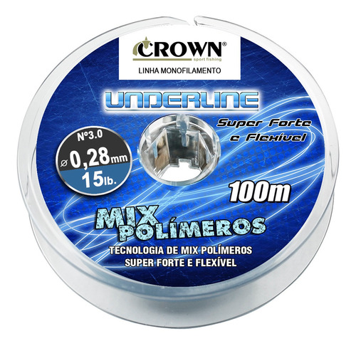 Crown Linha Monofilamento Underline 0,28mm 15lbs - 100m