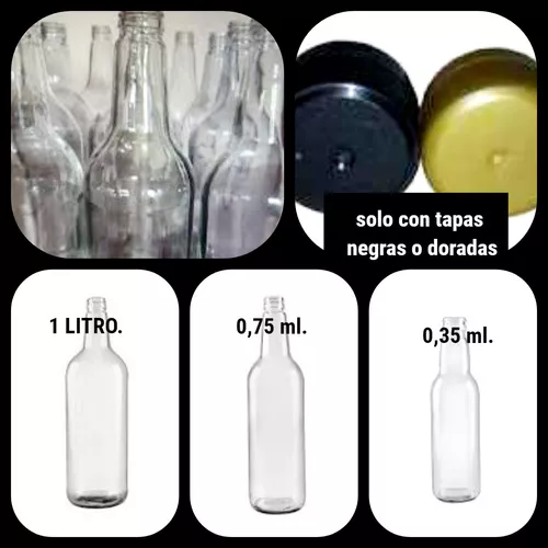 Botellas D Vidrio C/tapas De 750ml. Y 1 Litro X Docena