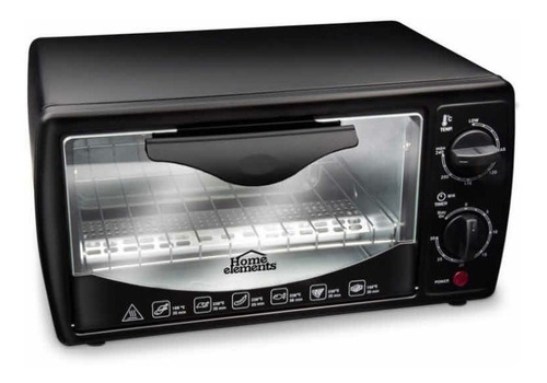 Horno De Mesa Eléctrico Home Elements Hegt-09 9l Negro 110v