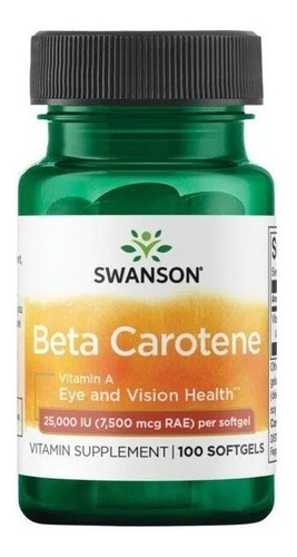 Swanson | Beta-carotene I 25,000iu I 7.500mcg Rae I 100 Soft