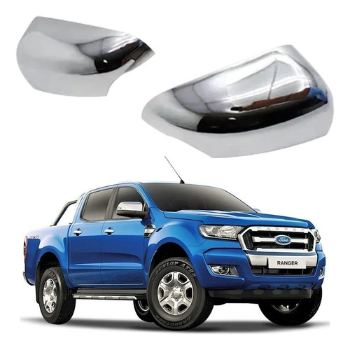 Carcasas Espejos Cromo Para Ford Ranger 2016-2020