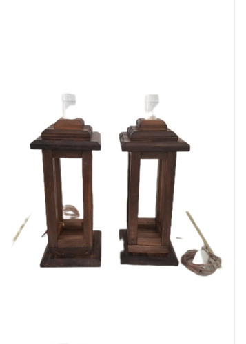 Pie De Lámpara Farol Colonial , Farol En Madera , Decoración