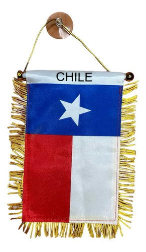 Bandera De Chile Colgante Para Vidrio O Ventanas 13x18 Cm